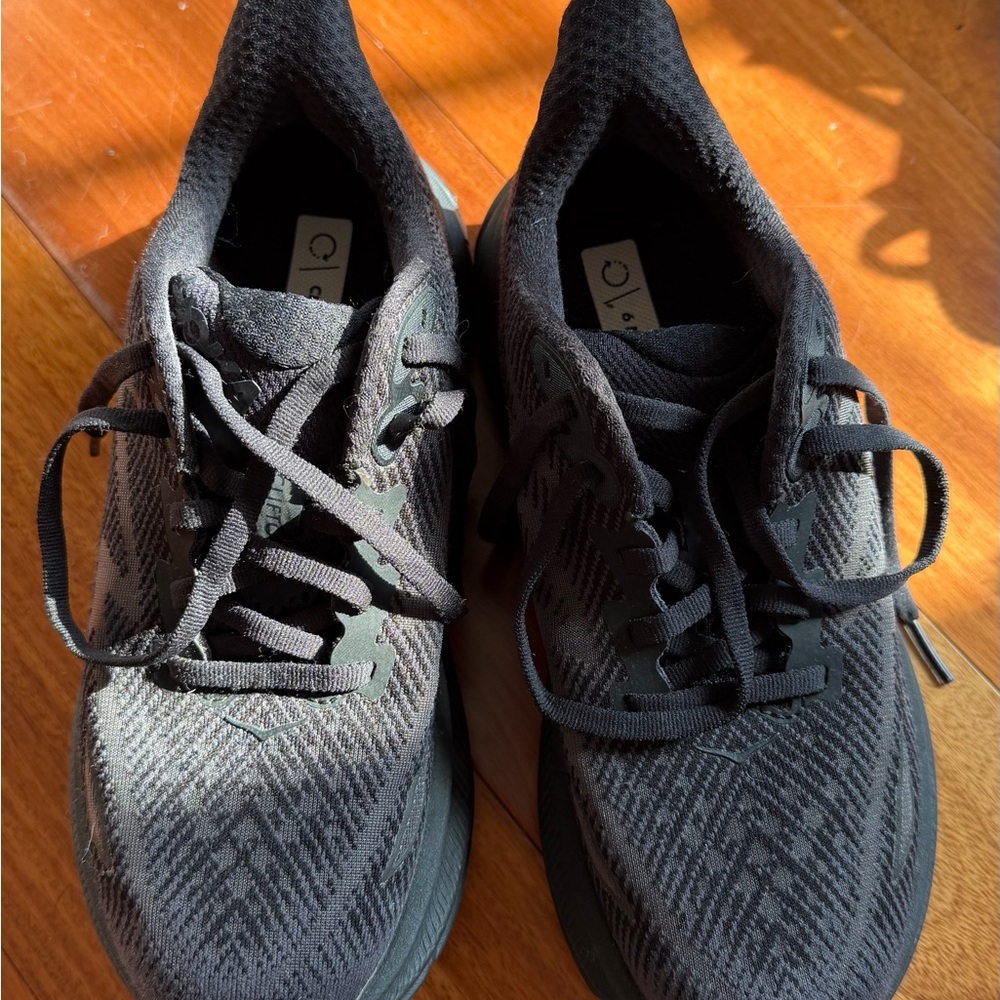 Hoka One One Black Patterned Athletic Shoes
